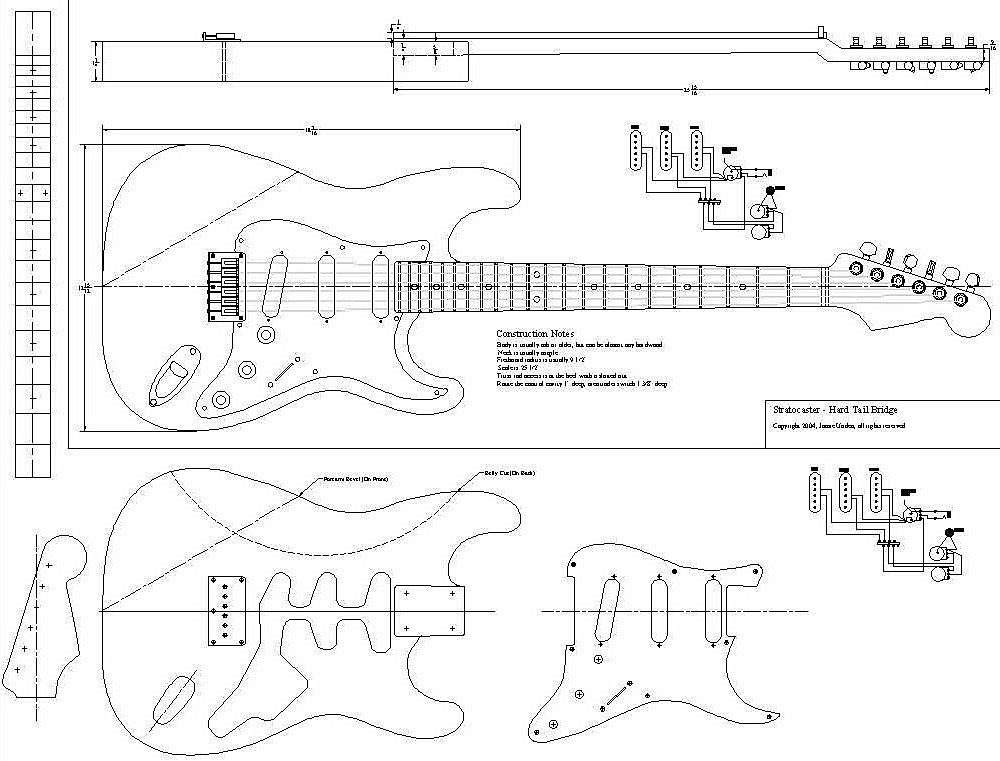 Чертеж грифа фендер стратокастер - 90 фото