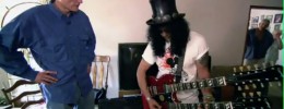 Slash y Conan O' Brien en busca de guitarras de segunda mano
