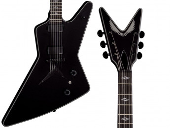 Dean Z Select Fluence Black Satin: Guitarra estilo Explorer con pastillas activas Fishman