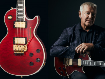 La Epiphone Alex Lifeson Les Paul Custom Axcess, ahora en acabado rojo rubí y con version para zurdos