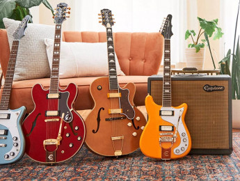 Epiphone 150 aniversario Crestwood Custom, Wilshire, Sheraton y Zephyhr DeLuxe Regent con pastillas Gibson