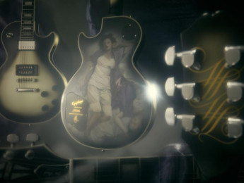 Epiphone Adam Jones Korin Faught Sensation Les Paul Custom, quinta guitarra decorada del guitarra de Tool