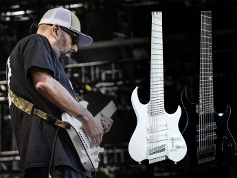 Kiesel Stef Carpenter Vader signature en versiones de 7 y 8 cuerdas y un impoluto acabado blanco nieve