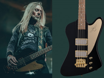 Epiphone Thunderbird Rex Brown para el bajista de Pantera, una versión más asequible de su Gibson signature