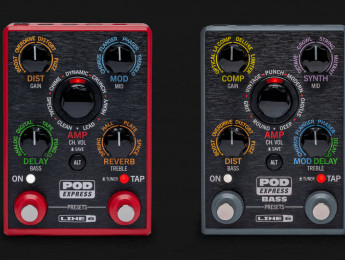 Pod Express Guitar y Express Bass, modelado HX en formato portátil con 7 amplis, 7 cabs, 17 efectos, y looper