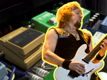 El equipo de Adrian Smith de Iron Maiden en el "Future Past Tour"