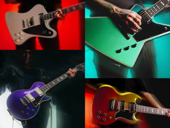 Epiphone Futura Series con trastes de acero, nuevas pastillas, y acabados que cambian de color según la luz