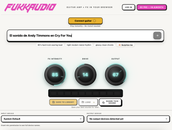 Describe el sonido de guitarra que quieres, y la web gratuita sin instalación de Fukkaudio lo generará