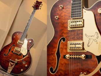 La Gretsch G6136TGQM-59 Quilt Classic es una sofisticada interpretación de las Falcon de los 50