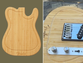 De la cocina al escenario: convierten una tabla de cortar Fender en una Telecaster funcional