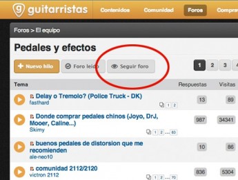 Nuevo seguimiento de foros en Guitarristas.info