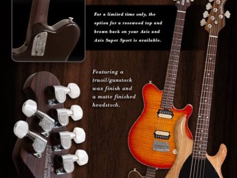 Mástiles de palo rosa en casi todos los modelos de Music Man