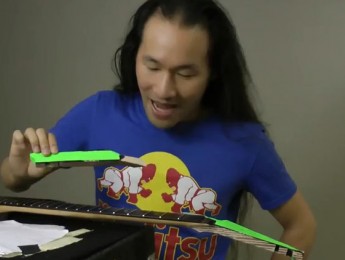 Reparación de emergencia de una guitarra rota a Herman Li