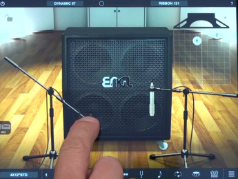 AmpliTube 4 para iOS permite posicionar los micrófonos con el dedo