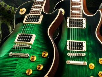 Nuevas Gibson Slash Signature: Custom Anaconda Burst Les Paul y Firebird