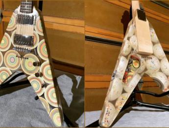 La guitarra más dulce: El cuerpo de esta Flying V está hecho con bolas de caramelo y resina