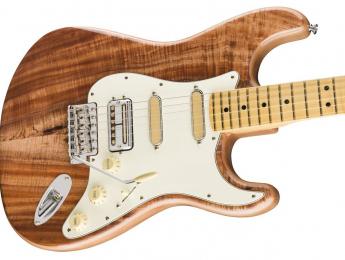 Koa Flame Ash Top Strat, la nueva Fender Rarities combina pastillas Filter’Tron y Gold Foil