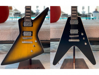 Epiphone muestra prototipos de modelos Explorer y Flying V con pastillas Fishman Fluence
