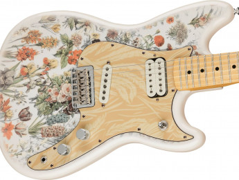 Fender Shawn Mendes Foundation Musicmaster signature con motivos florales