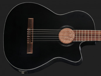 Harley Benton CG-400CE Thinline BK, electro-acústica asequible con cuerdas de nylon