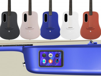 Lava Me 3: Guitarra acústica de fibra de carbono con pantalla táctil, efectos, y carga inalámbrica