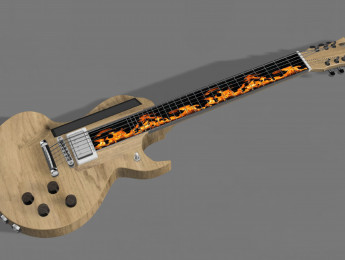 SensGuitar: Una guitarra interactiva con una pantalla táctil en el cuerpo y otra HD como diapasón