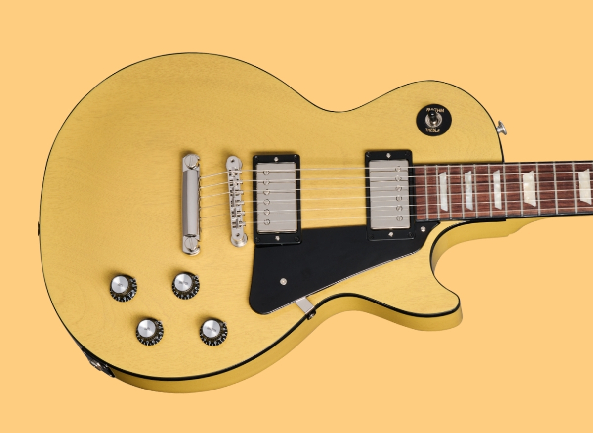 Gibson Les Paul Standard 50s y 60s Mahogany Top TV Yellow, con