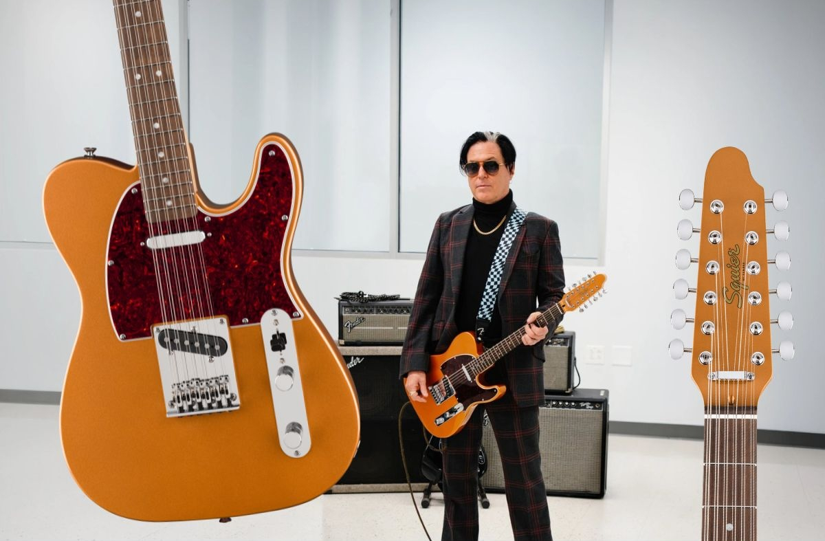 Squier Paranormal Troy Van Leeuwen Telecaster XII: 12 cuerdas y estética Tele para Queens of the Stone Age