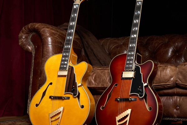 D'Angelico Excel 16, una nueva guitarra archtop de 16" equipada con Seymour Duncan mini humbucker, o con '59