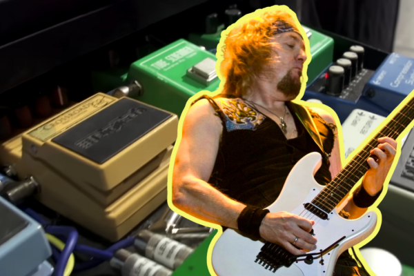 El equipo de Adrian Smith de Iron Maiden en el "Future Past Tour"
