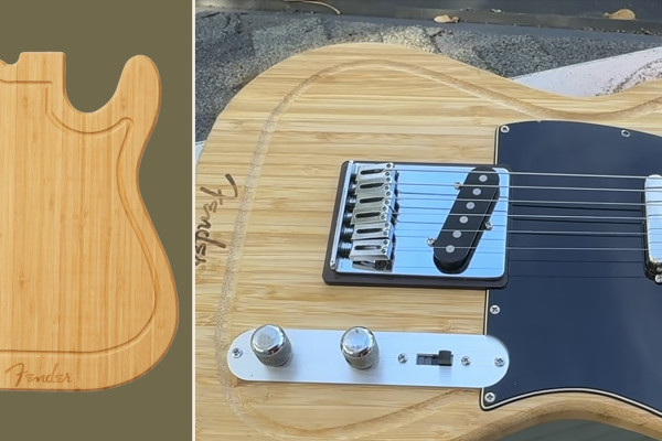 De la cocina al escenario: convierten una tabla de cortar Fender en una Telecaster funcional