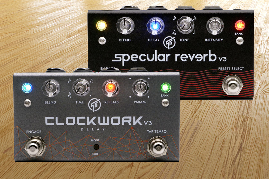 Specular Reverb y Clockwork Delay V3 Gfi System renueva sus pedales de